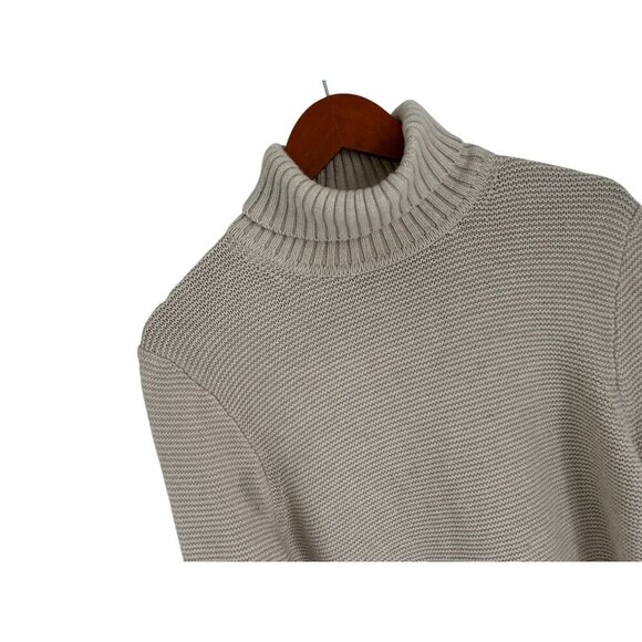 J.Crew Womens Turtleneck Chunky Knit Sweater Cotton Wool Ribbed Knit Long Sleeve - Picture 3 of 8